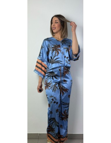 Pantalón estampado satén