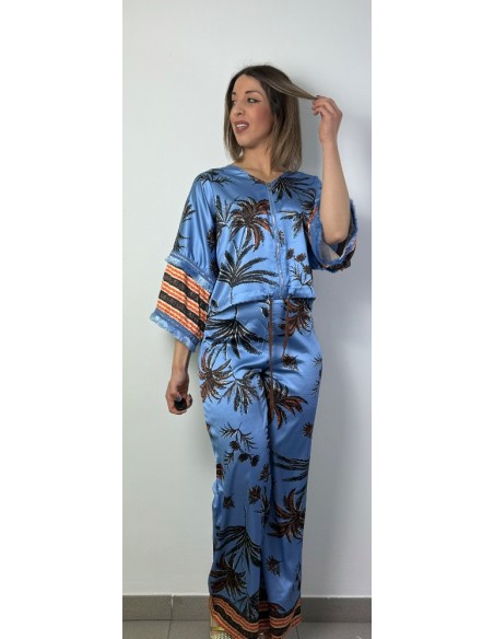 Pantalón estampado satén