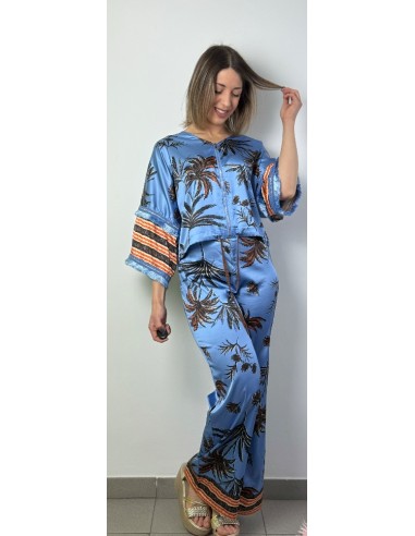 Pantalón estampado satén