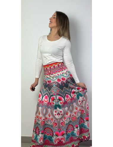 Falda larga estampada