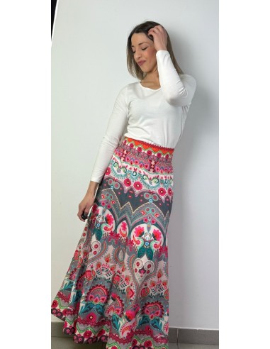 Falda larga estampada
