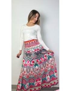 Falda larga estampada
