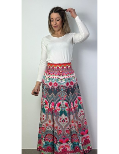 Falda larga estampada