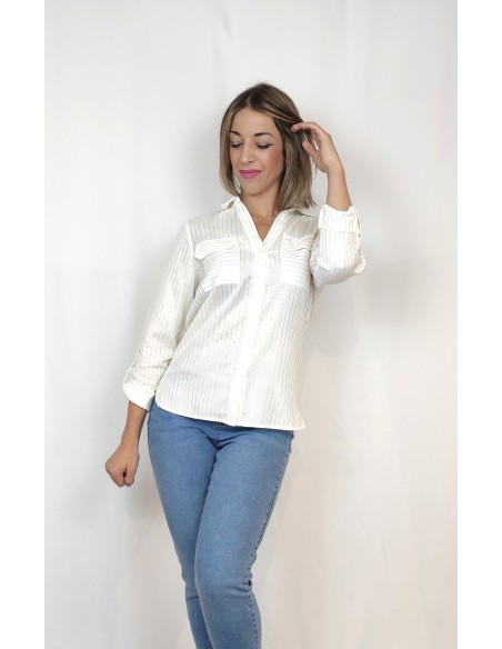 Camisa Rayas con Lurex Dorado | karaesmoda.es